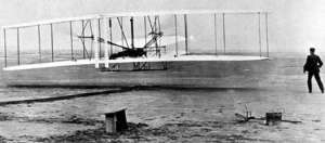 Picture of the first flight of Kitty Hawk